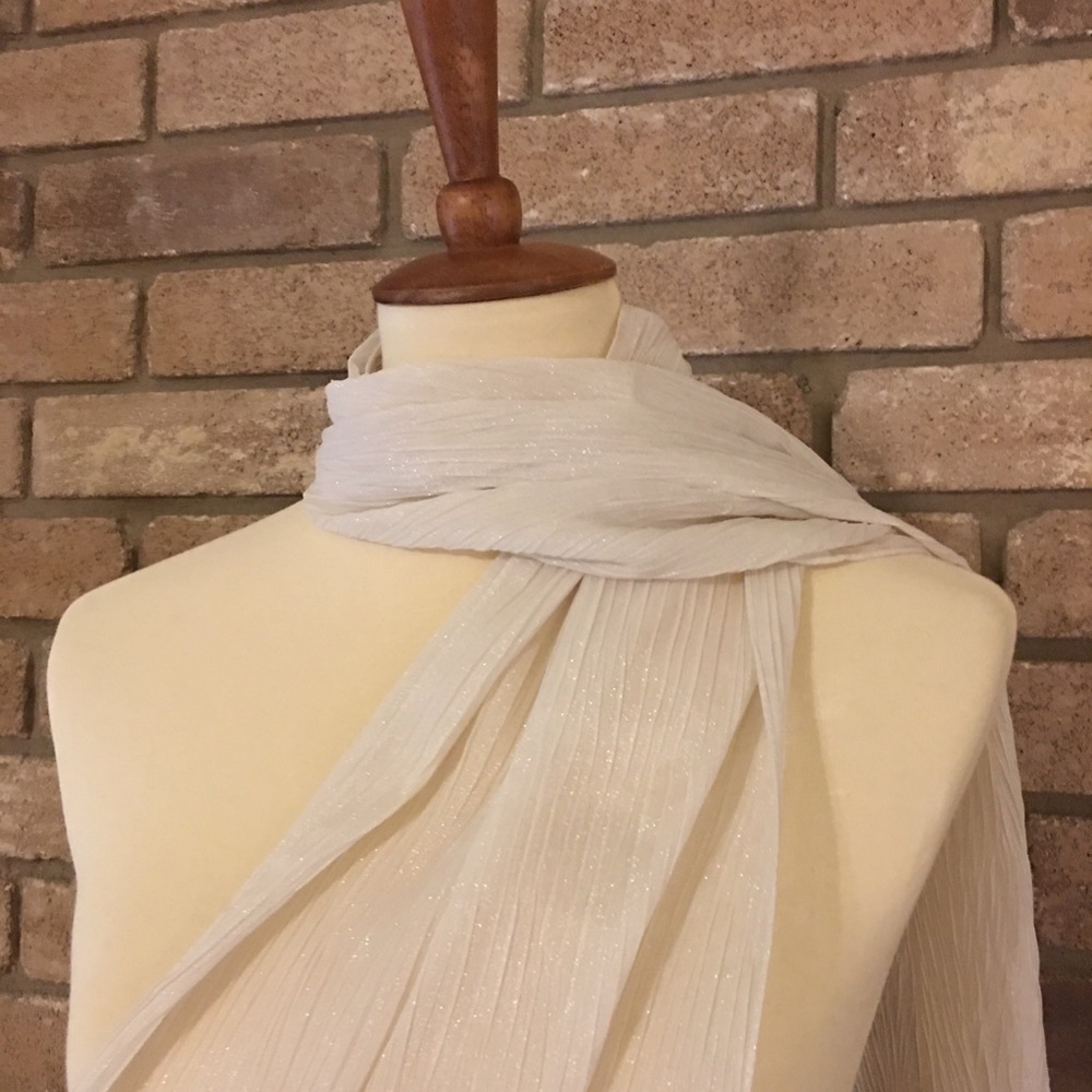 White Sparkling Crinkle Scarf